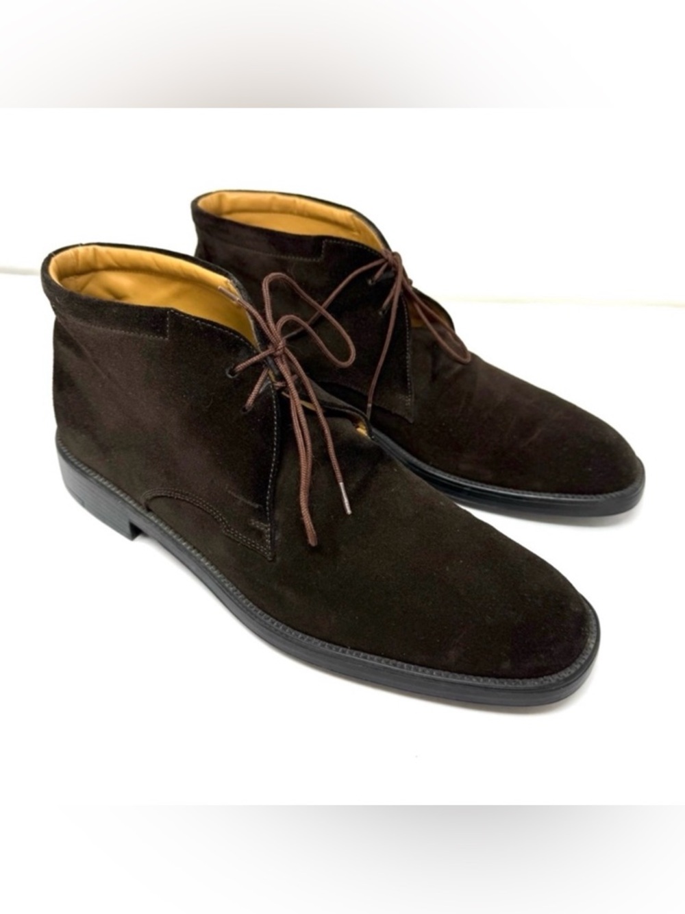 SALVATORE FERRAGAMO men’s brown suede ankle boots, made in Italy, size 9D